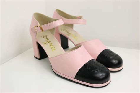 pink and black chanel shoes